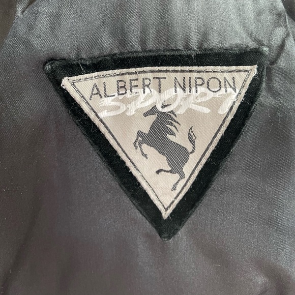 Albert Nipon 90’s Black Velour Jacket with Fur Trim - Picture 3 of 4